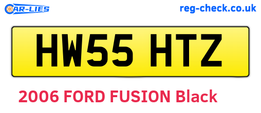 HW55HTZ are the vehicle registration plates.