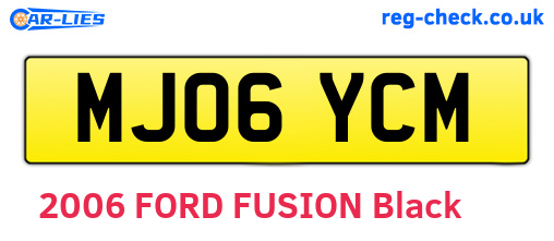 MJ06YCM are the vehicle registration plates.