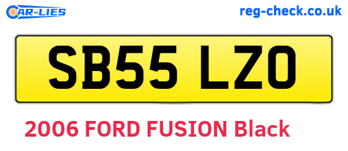 SB55LZO are the vehicle registration plates.