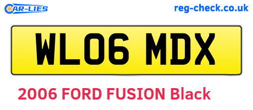 WL06MDX are the vehicle registration plates.
