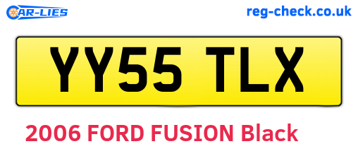 YY55TLX are the vehicle registration plates.