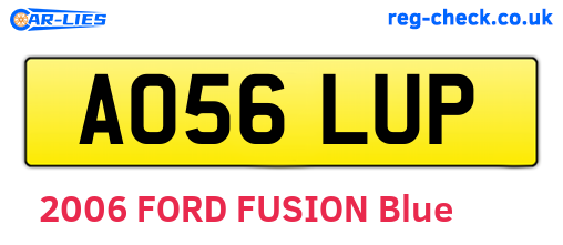 AO56LUP are the vehicle registration plates.