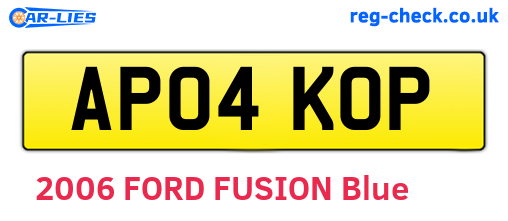 AP04KOP are the vehicle registration plates.