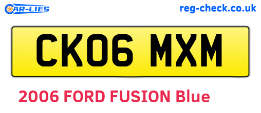 CK06MXM are the vehicle registration plates.