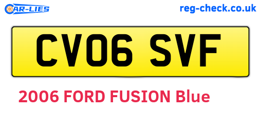 CV06SVF are the vehicle registration plates.