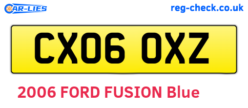 CX06OXZ are the vehicle registration plates.