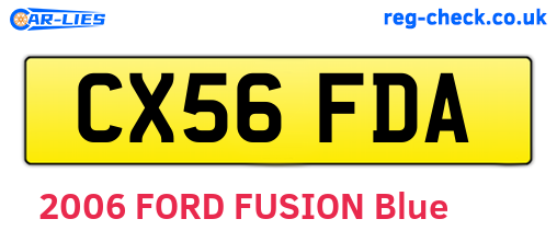 CX56FDA are the vehicle registration plates.