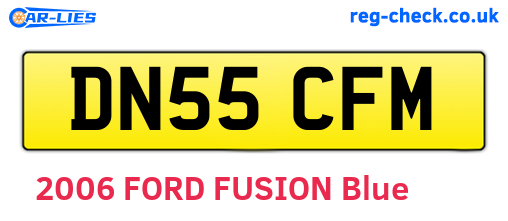 DN55CFM are the vehicle registration plates.