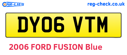 DY06VTM are the vehicle registration plates.