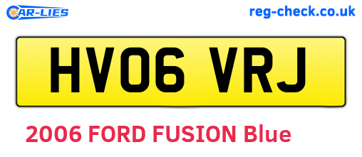 HV06VRJ are the vehicle registration plates.