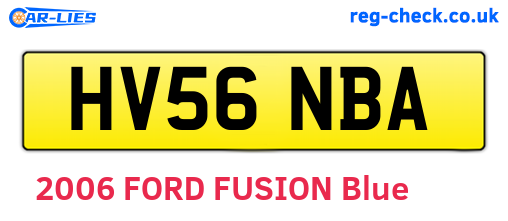 HV56NBA are the vehicle registration plates.