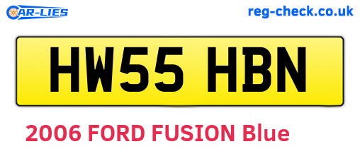 HW55HBN are the vehicle registration plates.