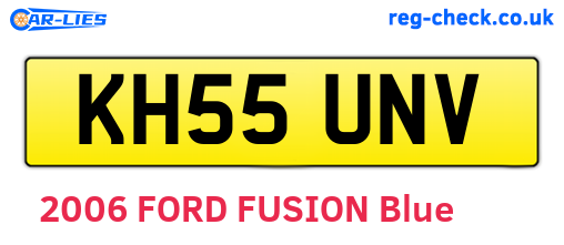KH55UNV are the vehicle registration plates.