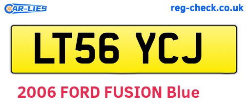 LT56YCJ are the vehicle registration plates.