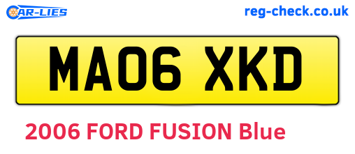 MA06XKD are the vehicle registration plates.