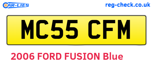 MC55CFM are the vehicle registration plates.