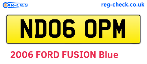 ND06OPM are the vehicle registration plates.