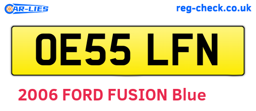 OE55LFN are the vehicle registration plates.