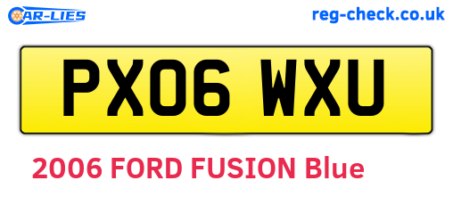 PX06WXU are the vehicle registration plates.
