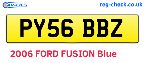 PY56BBZ are the vehicle registration plates.