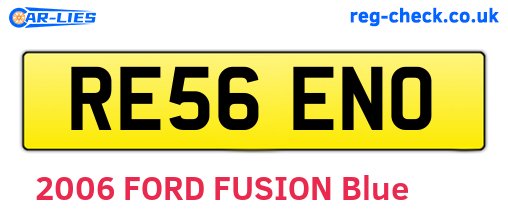 RE56ENO are the vehicle registration plates.