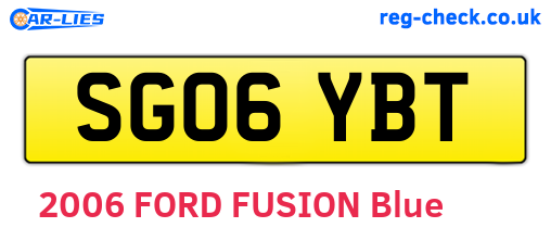 SG06YBT are the vehicle registration plates.