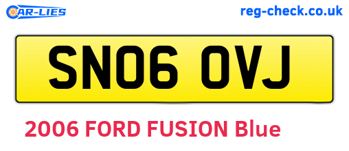 SN06OVJ are the vehicle registration plates.