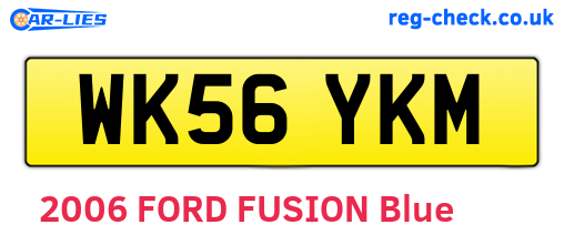 WK56YKM are the vehicle registration plates.