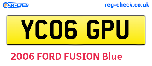 YC06GPU are the vehicle registration plates.
