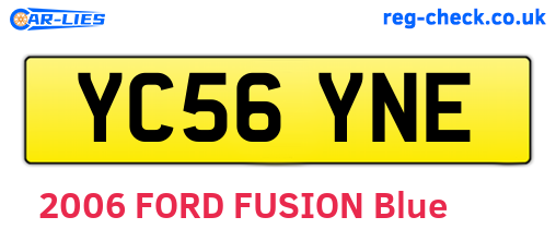 YC56YNE are the vehicle registration plates.