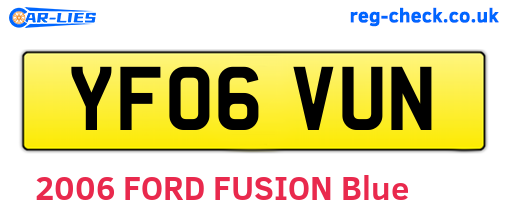 YF06VUN are the vehicle registration plates.