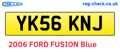 YK56KNJ are the vehicle registration plates.