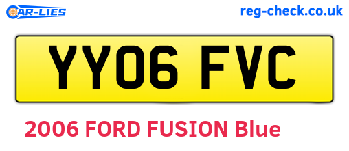YY06FVC are the vehicle registration plates.