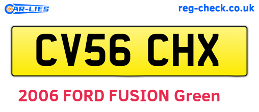 CV56CHX are the vehicle registration plates.