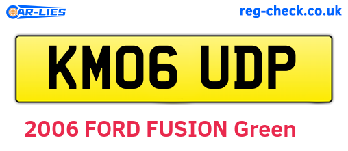 KM06UDP are the vehicle registration plates.