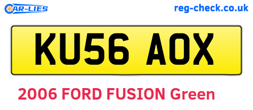 KU56AOX are the vehicle registration plates.