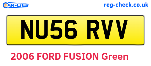 NU56RVV are the vehicle registration plates.