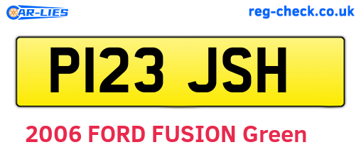 P123JSH are the vehicle registration plates.