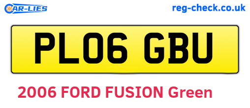 PL06GBU are the vehicle registration plates.
