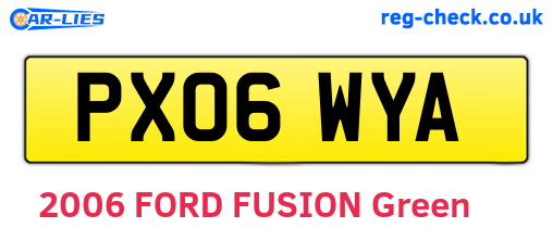 PX06WYA are the vehicle registration plates.