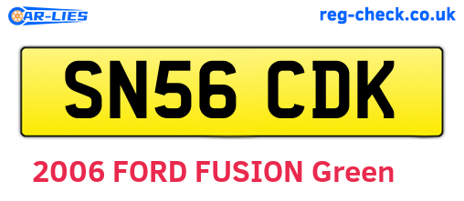 SN56CDK are the vehicle registration plates.