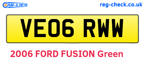 VE06RWW are the vehicle registration plates.