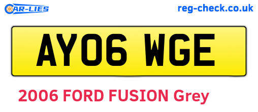 AY06WGE are the vehicle registration plates.