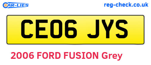 CE06JYS are the vehicle registration plates.