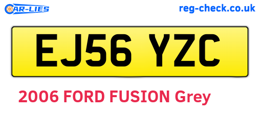 EJ56YZC are the vehicle registration plates.