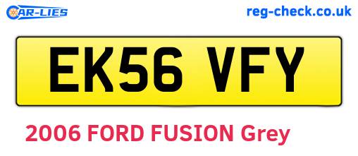 EK56VFY are the vehicle registration plates.