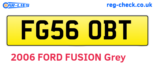 FG56OBT are the vehicle registration plates.