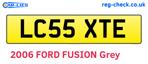 LC55XTE are the vehicle registration plates.