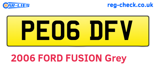 PE06DFV are the vehicle registration plates.