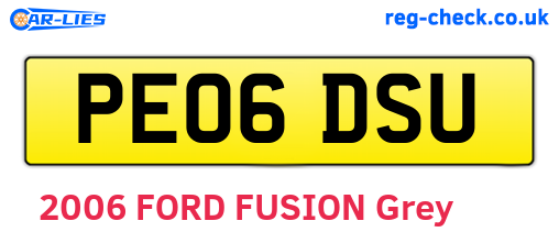 PE06DSU are the vehicle registration plates.